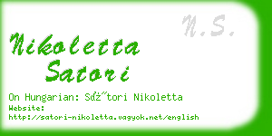 nikoletta satori business card